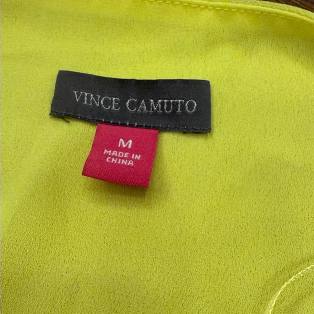 Vince Camuto Citrus Splash Bright Lemon V-Neck Blouse NWT - Picture 7 of 13